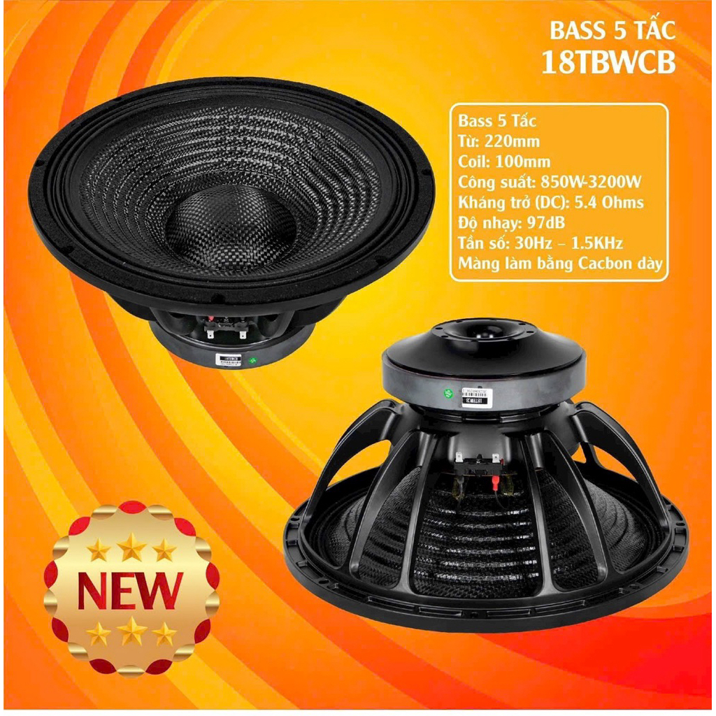 Bass 50 chuyên sub, màng cacbon từ 220, coil 100 (1 cái)