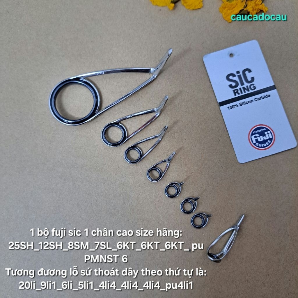 1 bộ khoen fuji sic lure đứng size : 25_12_8_7_6_6_6_pu6