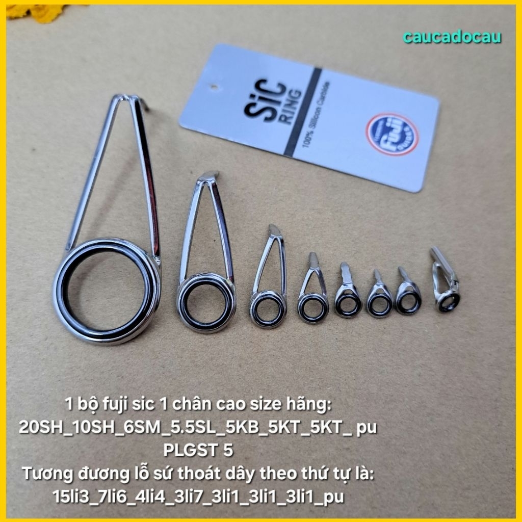 1 bộ khoen fuji sic  dựng cần lure đứng size m,ml,L,UL...20_10_6_5.5_5_5_5_pu5
