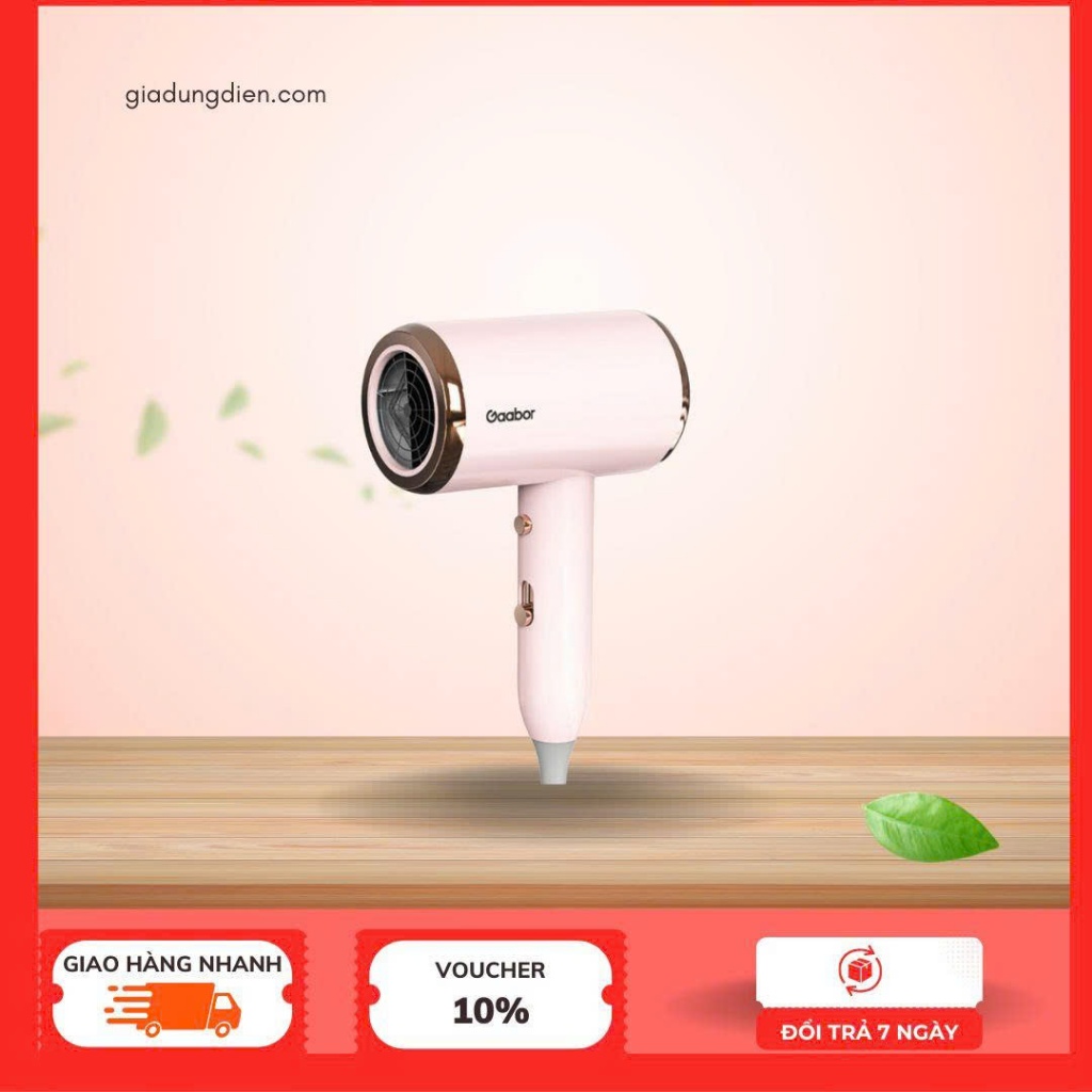 Máy sấy tóc Gaabor GHD-N1000D sấy nhanh 2 chiều nóng lạnh công suất 1000W độ ồn thấp ánh sáng xanh