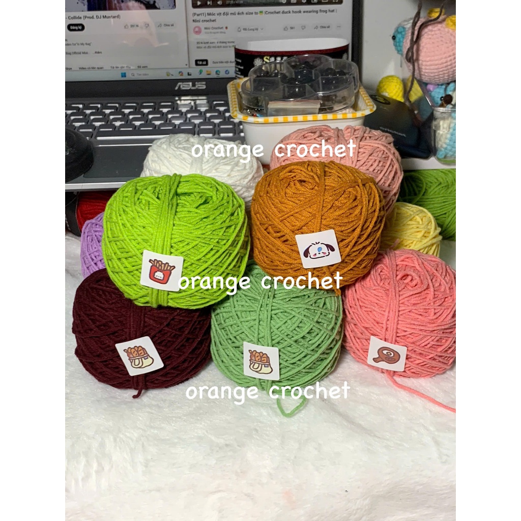 Len Milk cotton 125gr loại 1, len chiết nhỏ 25g và 50g- bảng màu số 1