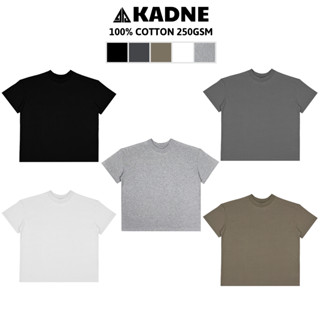 Áo thun trơn Unisex 100% cotton 250gsm KADNE cổ tròn nam nữ form BIG BOXY