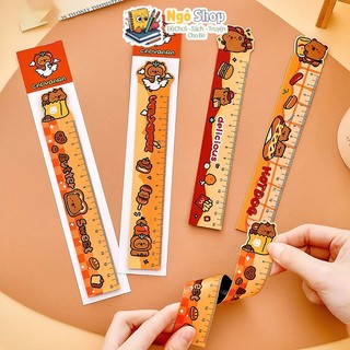 Thước Dẻo Capybara 15cm Vừa Làm Thước Đo Và Thẻ Kẹp Sách 2in1 Siêu Cute Cho Bé