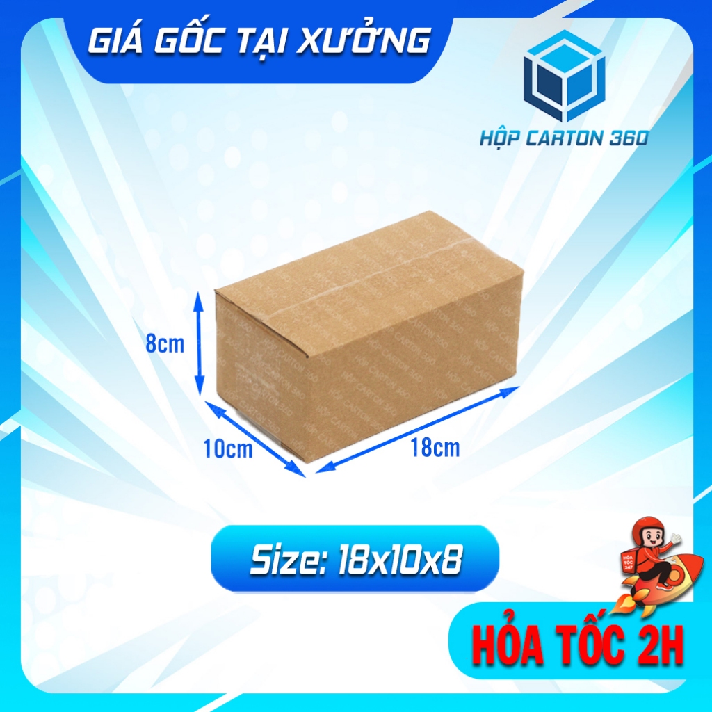 100 Cái Hộp Carton Đóng Hàng Kích Thước 18x10x8