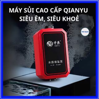 Máy Sủi Oxy Cao Cấp QIANYU 2 Vòi Công Suất 6W-8W-10W-12W Siêu Khoẻ Siêu Êm, Có Chỉnh Lưu Lượng Dành Cho Bể Cá Cảnh