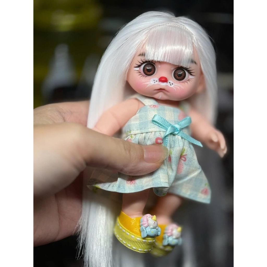 (Tặng vòng tay) Búp bê nhựa tái sinh 5in mái ngố cute siêu xinh.