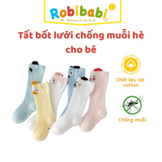  Tất Lưới Cotton Cổ Cao Đến Đầu Gối Tất Boots Chống Muỗi Dành Cho Bé Trai Bé Gái Từ 0-3 Tuổi Đáng Yêu RB-12 