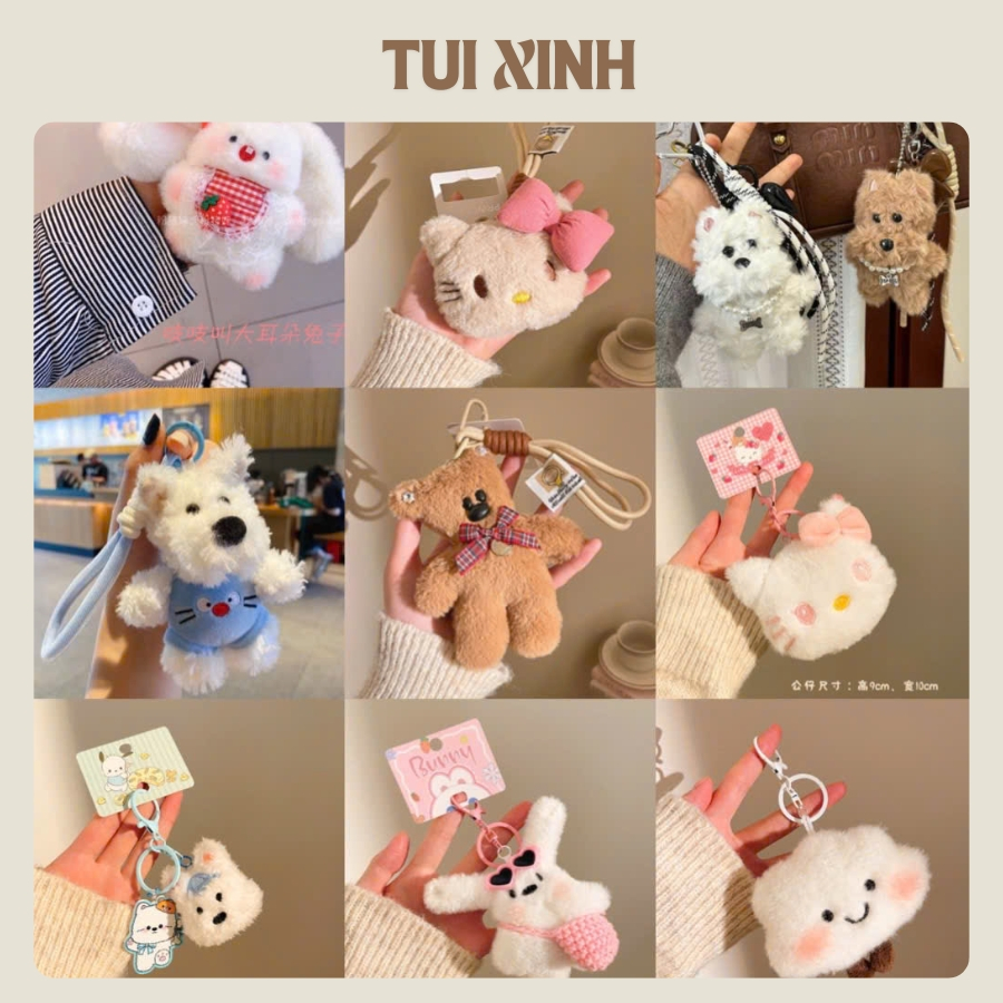 Charm túi xách, móc khóa treo túi xách, balo, chìa khóa nhiều hình dễ thương - C1