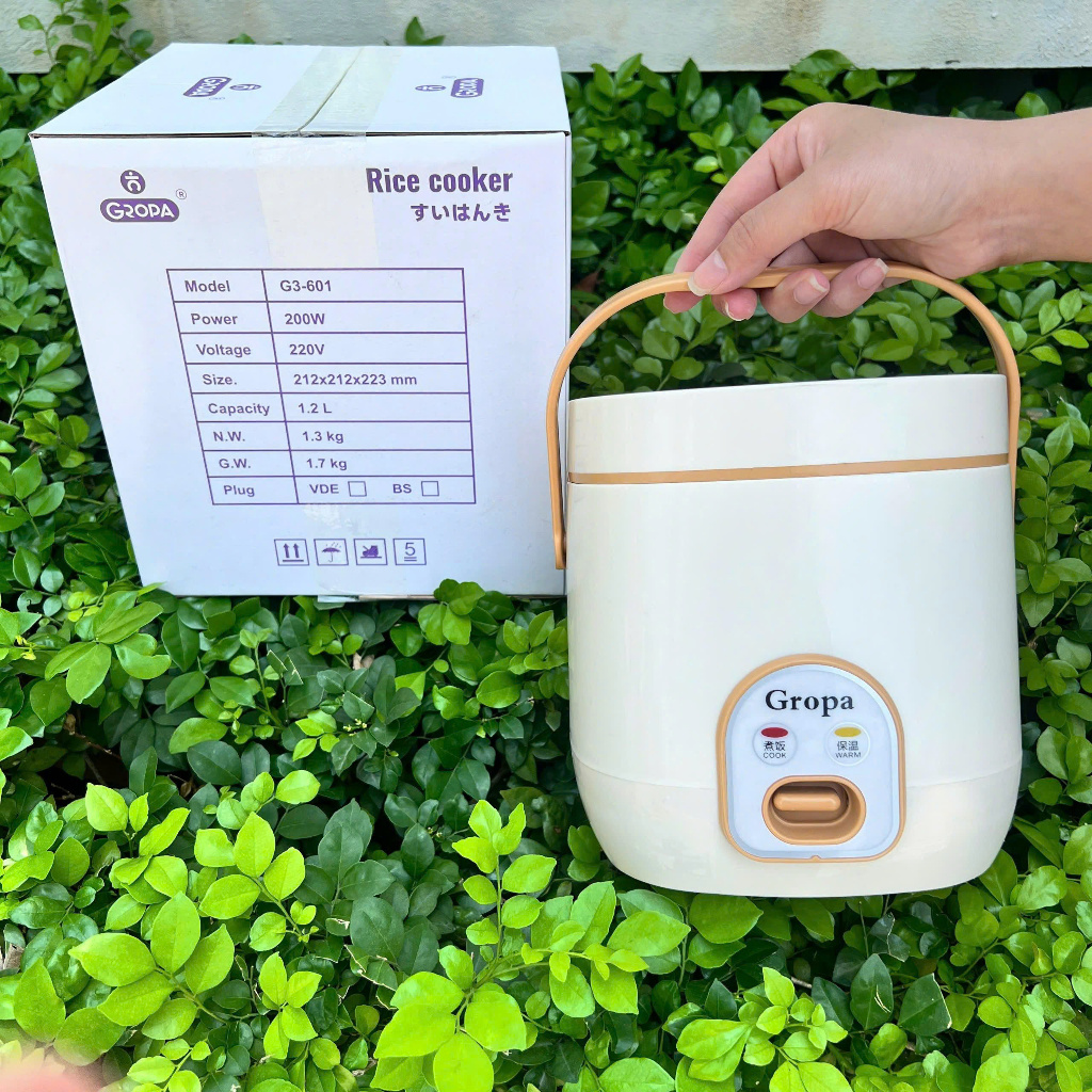 Nồi cơm điện mini , nồi cơm điện mini 1,2 lít , nồi cơm điện đa năng gropa dùng cho 1-2 người ăn