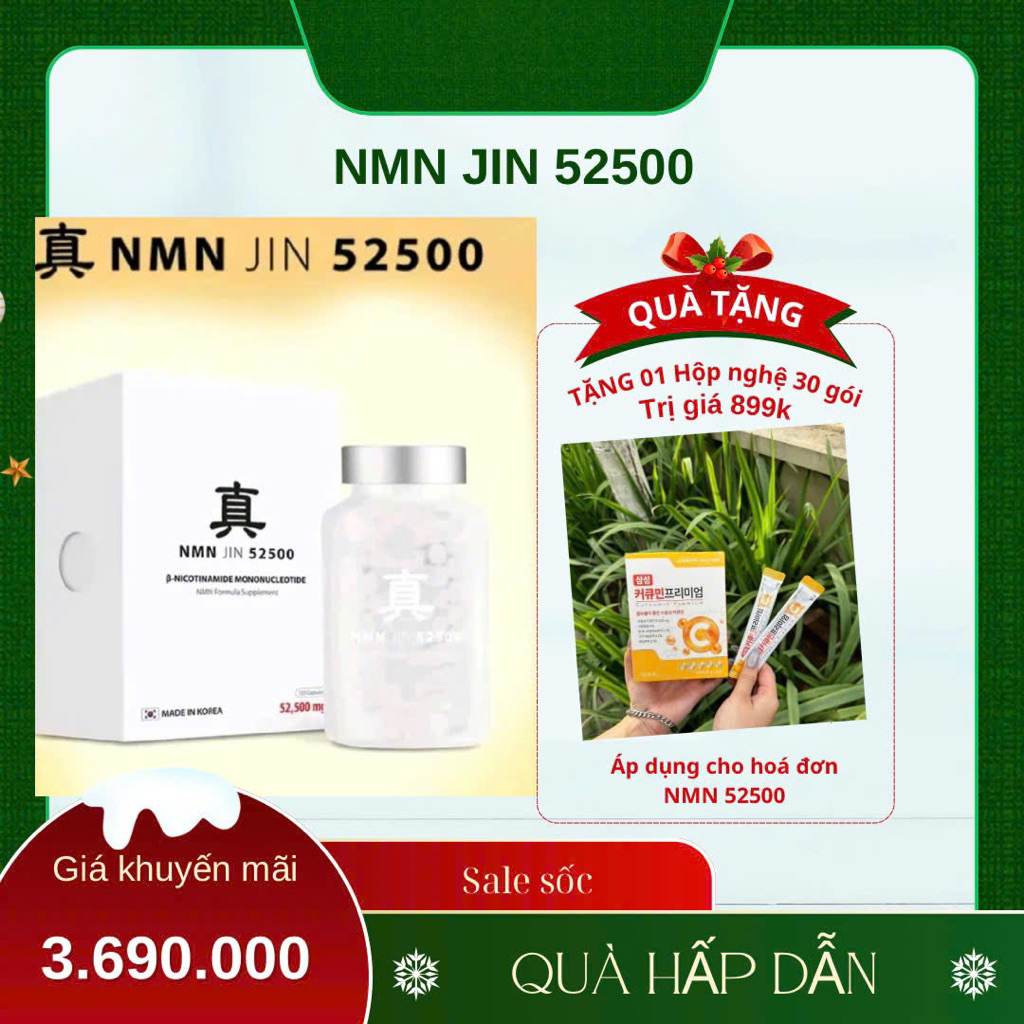 [ KÈM QUÀ] Viên Uống NMN 52500 Hỗ Trợ Sức Khoẻ Hàn Quốc