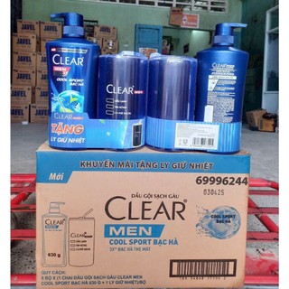   CÓ QUÀ  Dầu Gội Clear Men Cool Sport Bạc Hà X3 sức mạnh đánh bay gàu chai 630g 
