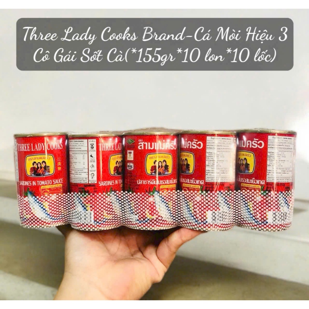 LỐC 10 LON CÁ HỘP 3 CÔ GÁI tháilan