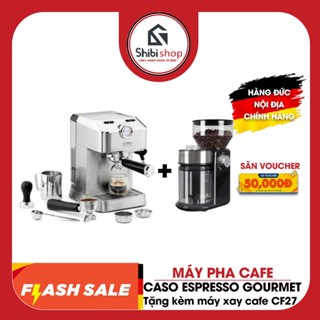 Máy pha cafe Caso Espresso Gourmet, nội địa Đức, tặng kèm 1 máy xay cafe CASO BARISTA CREMA