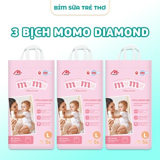 [COMBO 3 BỊCH] Tã Bỉm MOMO DIAMOND Bản Mẫu Mới Chính Hãng, Bỉm Dán/Quần Full Size Cho Bé