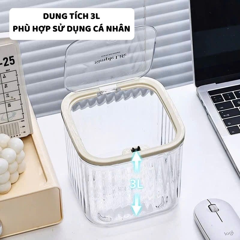 Hộp Đựng Đồ Trong Suốt ENODA HOME, Hộp Đựng Phụ Kiện, Đồ Makeup, Văn Phòng Phẩm Để Bàn Có Nắp TR050 | BigBuy360 - bigbuy360.vn