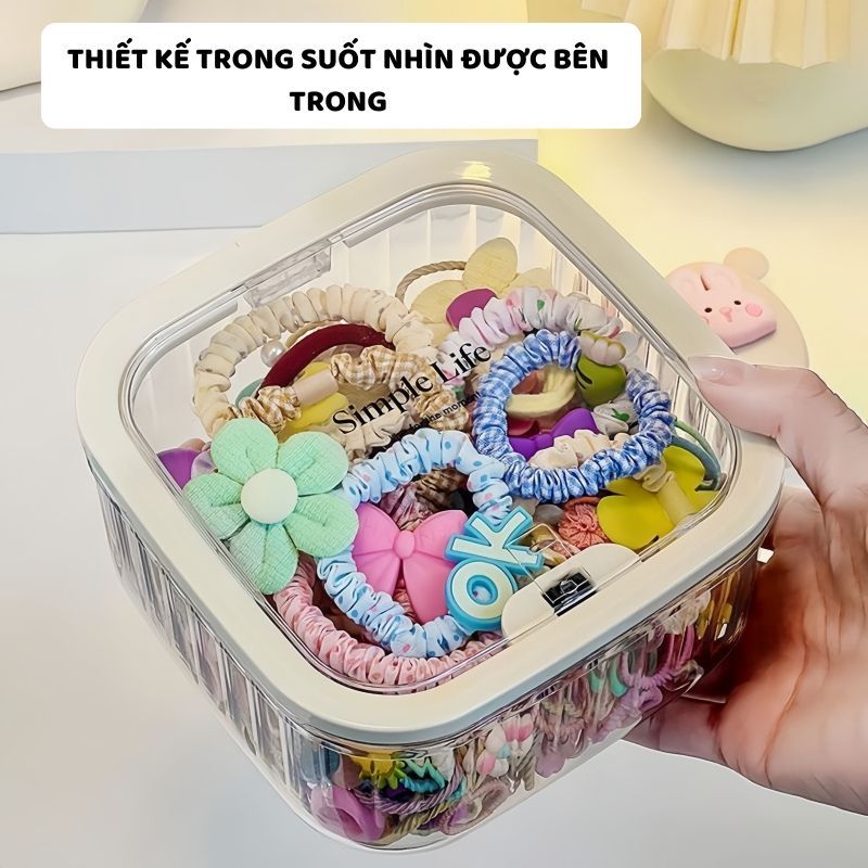 Hộp Đựng Đồ Trong Suốt ENODA HOME, Hộp Đựng Phụ Kiện, Đồ Makeup, Văn Phòng Phẩm Để Bàn Có Nắp TR050 | BigBuy360 - bigbuy360.vn