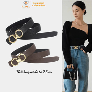 Thắt lưng nữ da bò HADADA cỡ 2.5cm phong cách trẻ trung, sành điệu DV560