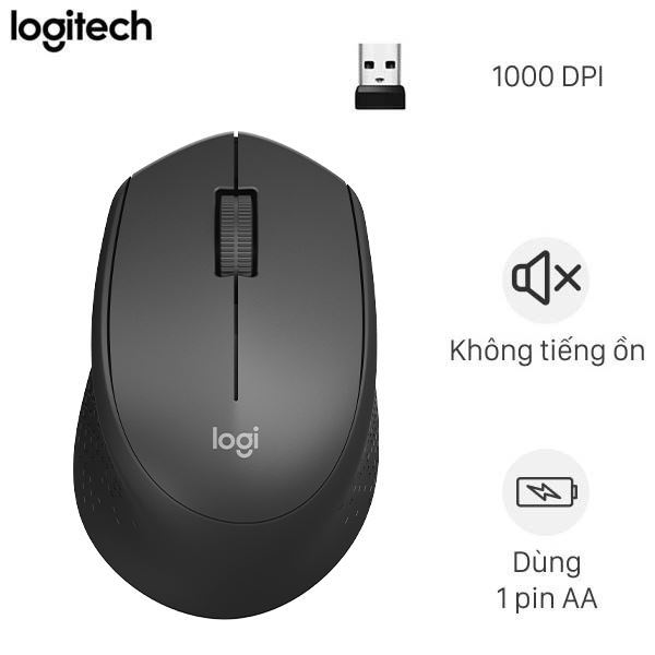 Chuột không dây Logitech M331 Đen