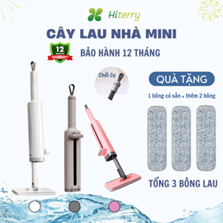 Cây lau nhà tự vắt mini Hiterry xoay 180 độ Cây lau mini gạt kính Lau mọi ngóc ngách có chổi cọ khe tiện lợi- BH 12TH