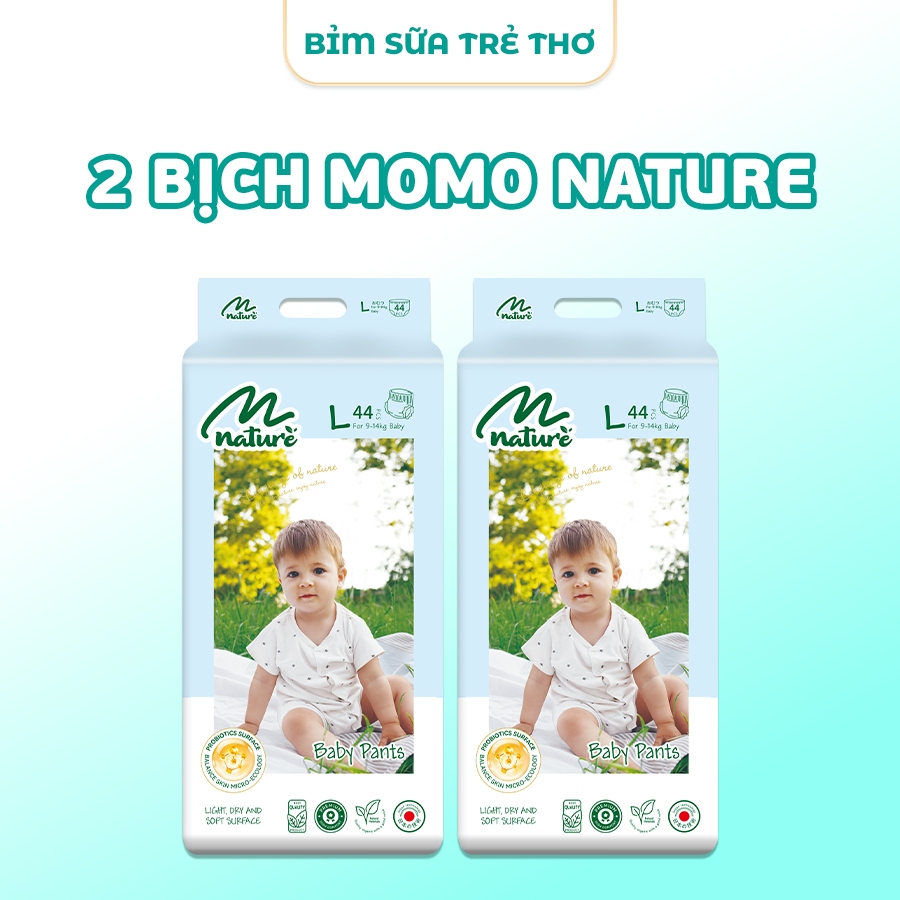 [Combo 2 Bịch] Tã Bỉm Momo Nature Mẫu Mới Chính Hãng, Bỉm Dán/Quần Đủ Size Cho Bé