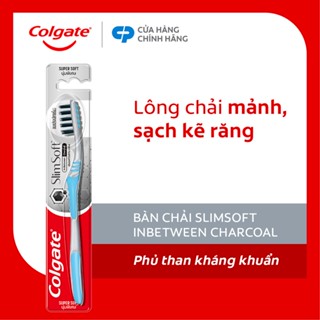 Bàn chải Colgate Slimsoft Between Charcoal lông chải mềm mảnh xen sợi phủ than hoạt tính