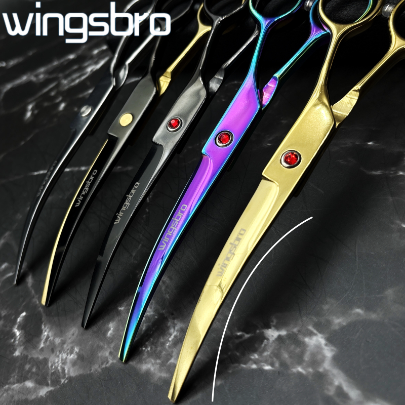 Kéo cắt tỉa lông thú cưng 7,5 inch Kéo cắt tỉa lông chó cong xuống Kéo cắt tỉa lông cho mặt và cơ thể chó con