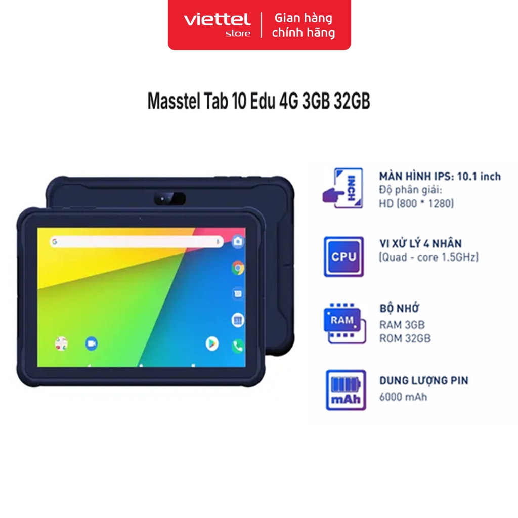 Máy Tính Bảng Masstel Tab 10 Edu 4G 3GB 32GB Chính hãng