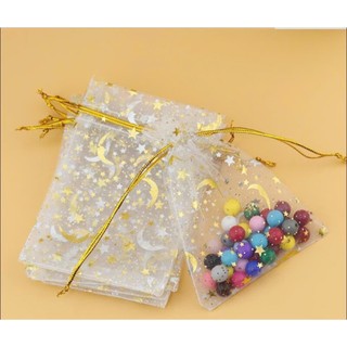 Túi voan ép kim hình sao trăng dây rút, nhiều màu, đựng trang sức 7x9cm, 9x12cm, 11x6 - Charm nhà Chồi - Đồ Handmade