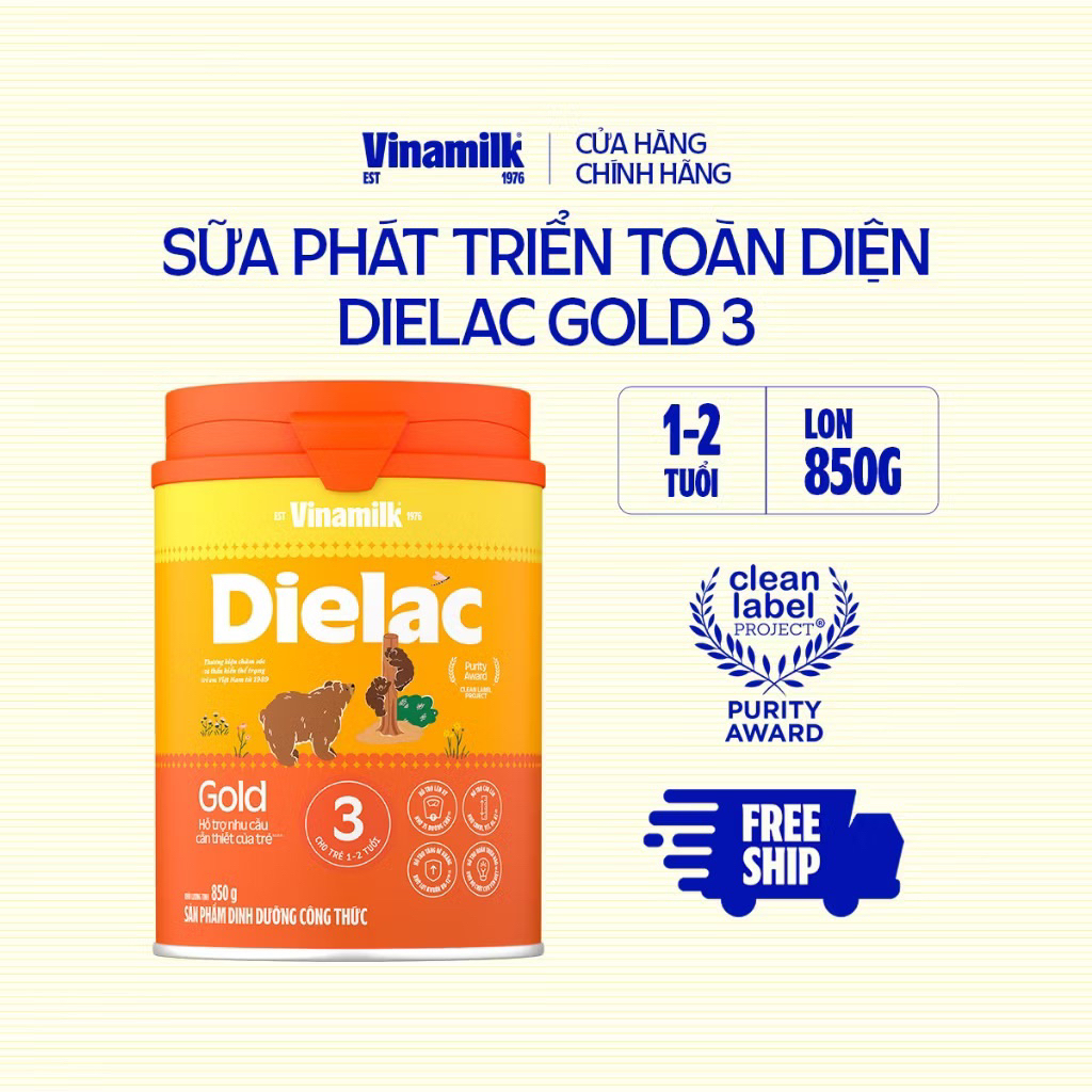 [Date 2027] Sữa bột Alpha Dielac Gold số 3 (1-2 tuổi) 850g