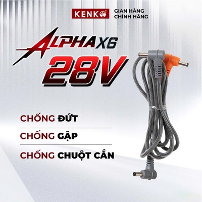 Dây Cáp Nối Pin Quạt Áo Điều Hòa KENKO Chính Hãng, Bọc Lưới Cước PET Chống Gập, Hạn Chế Đứt Ngầm
