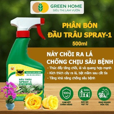 Phân Bón Lá Đầu Trâu Spray-1 GreenHome, Bình Điền, Chai 500ml,Nảy Chồi Ra Lá,Chuyên Lan Và Hoa Kiểng