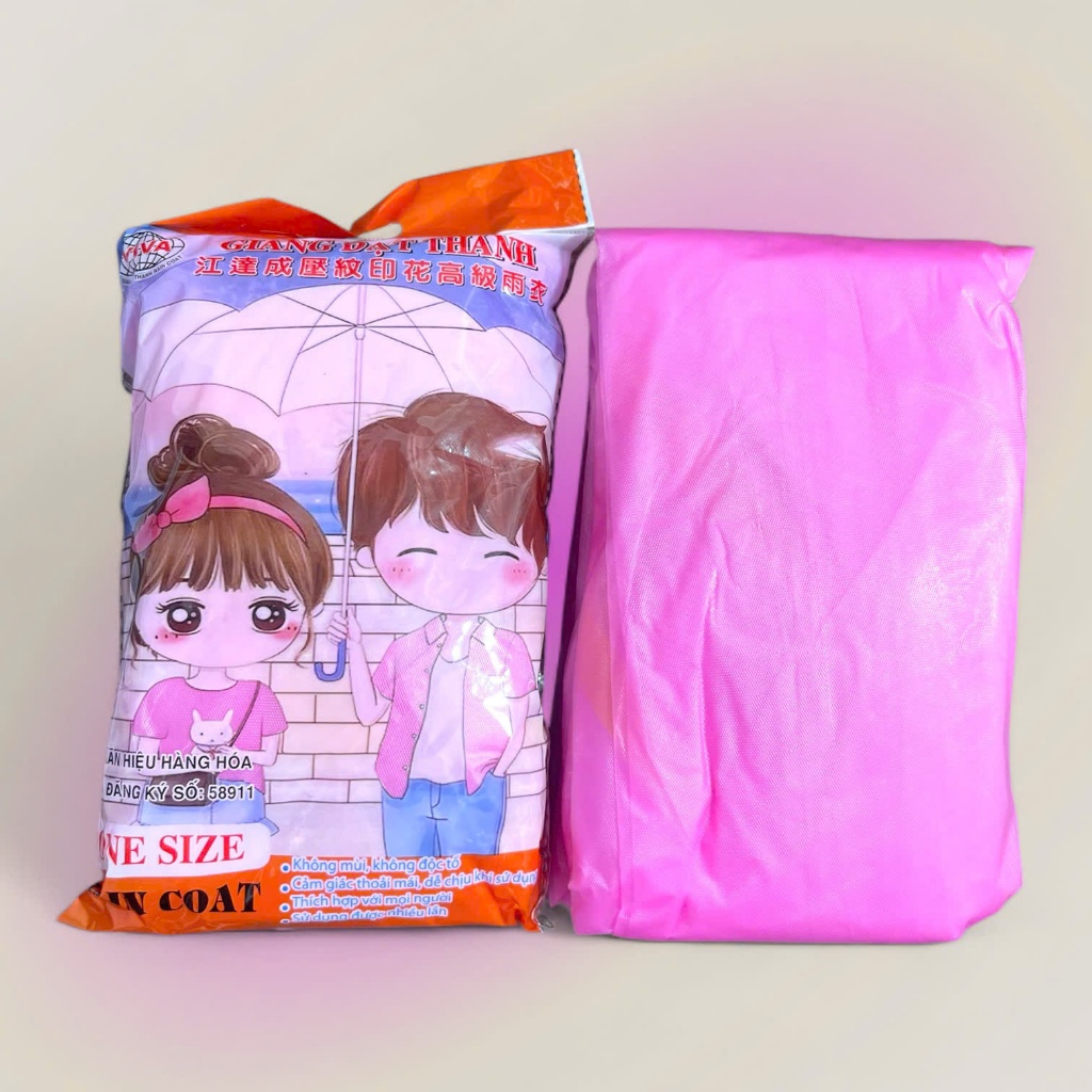 Combo 5/10 áo mưa nilon áo mưa vân đỏ dùng 1 lần gọn nhẹ