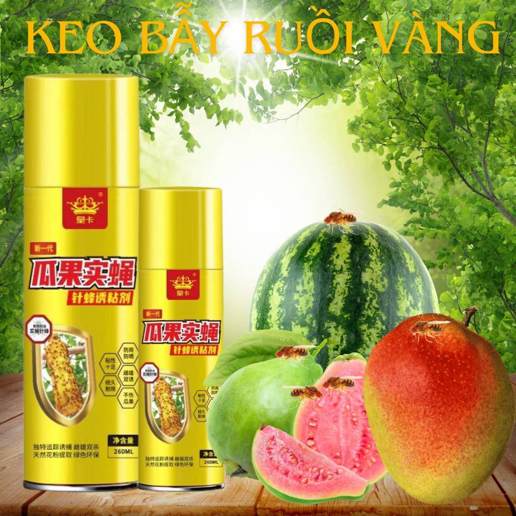 Keo xịt bẫy ruồi vàng đâm chích làm hại trái cây, phong lan thế hệ -hiệu quả-tiết kiệm-năng xuất