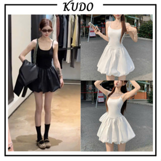 Váy đầm 2 dây mùa hè chất bozip ôm body liền chân váy bì phồng dáng ngắn hack dáng đi biển hot hit KUDOSHOP
