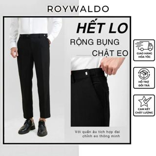 Quần âu nam ROYWALDO ,quần tây nam sidetab lưng cao dáng baggy cạp có đai chỉnh eo  ống đứng