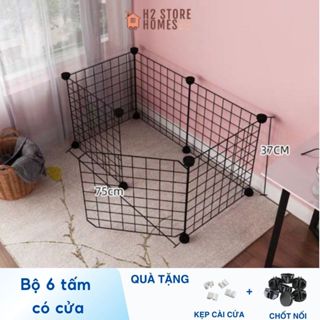 Bộ chuồng ghép chó mèo, lồng lắp ráp, bộ quây lưới chó mèo giá rẻ, lưới sắt 35x35cm- H2 Store