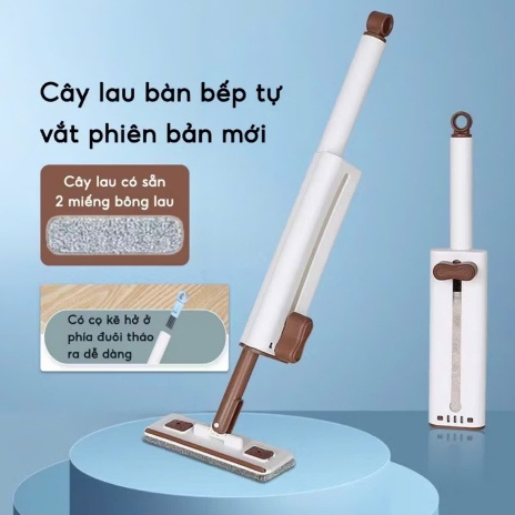 Cây lau nhà tự vắt mini, lau bàn bếp cầm tay,lau phòng tắm xe hơi, có gạt nước, bản chải tháo rời