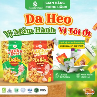  Da heo chiên giòn vị  Cháy Tỏi Ớt - Mắm Hành  Lucky Star túi 25g Ăn vặt thơm ngon đậm vị giòn rụm 