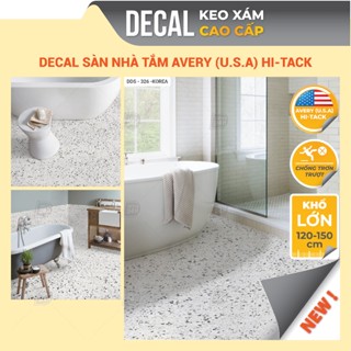 Decal Dán Nền Nhà Tắm Chống Thấm Nước, Decal Cao Cấp Dán Gạch Nhà Tắm Đá Mài Terrazzo Decor24h DDS-326