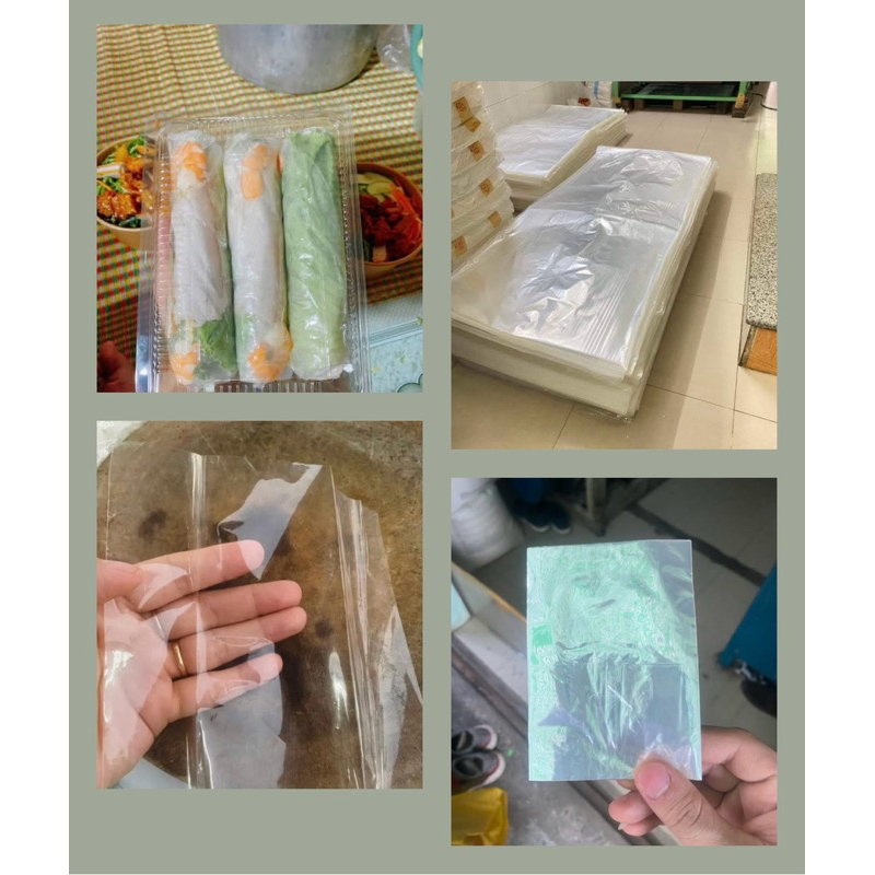 Màng kiếng trong bóng  gói nem chả, giò thủ, quấn gỏi cuốn, gói bánh kẹo nhiều size - Miếng PP cắt rời sẵn