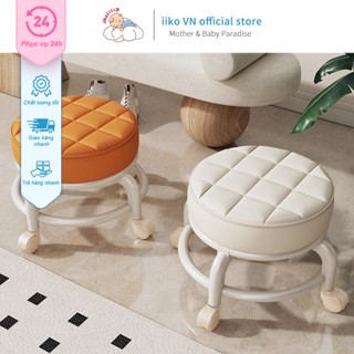  Ghế Đẩu Xoay Cho Trẻ Em IIKO - Bánh Xe 360 Độ Di Chuyển Êm Ái Đệm Xốp Cao Cấp Đa Dạng Màu Sắc 