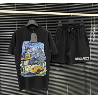 Bộ Quần Áo Hè DSQ Ô Tô Cây Dừa Vàng 022 Phối Quần DSQ Hot 2025 Giá Rẻ Chất Liệu Mềm MỊm ,Thoáng Mát