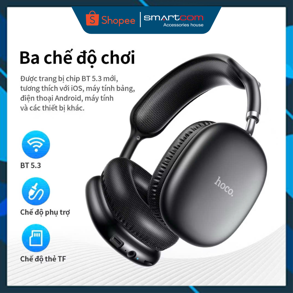 Tai nghe chụp tai HOCO W35 bluetooth 5.3 chính hãng giá rẻ | BigBuy360 - bigbuy360.vn