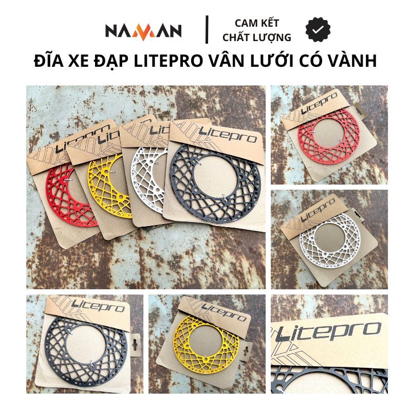 Đĩa xe đạp Litepro vân lưới có chắn xích