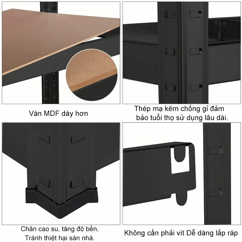 BMZAR Kệ sắt v lỗ 5 Tầng Kệ để đồ đa năng 120*40*180 Lắp đặt không cần vít | BigBuy360 - bigbuy360.vn