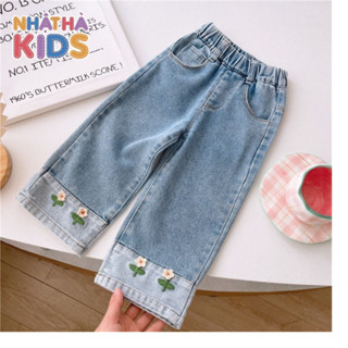  Quần jean bé gái ống rộng size đại từ 14-45kg D7 Nhật Hà Kids quần bò ống xuông phong cách cho bé dưới 1m6. 