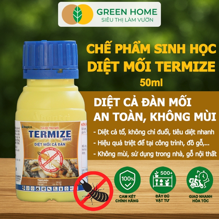 Thuốc Diệt Mối Tận Gốc GreenHome Termize 200SC, Chai 50ml, Sinh Học Thế Hệ Mới, An Toàn, Không Mùi