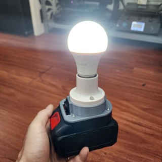 Đế Đèn Đui E27 DC 12V-24V Sử Dụng Pin Chân MAKITA 21V Gắn Bóng LED Không Bao Gồm Pin ( Không dùng cho bóng AC220V )