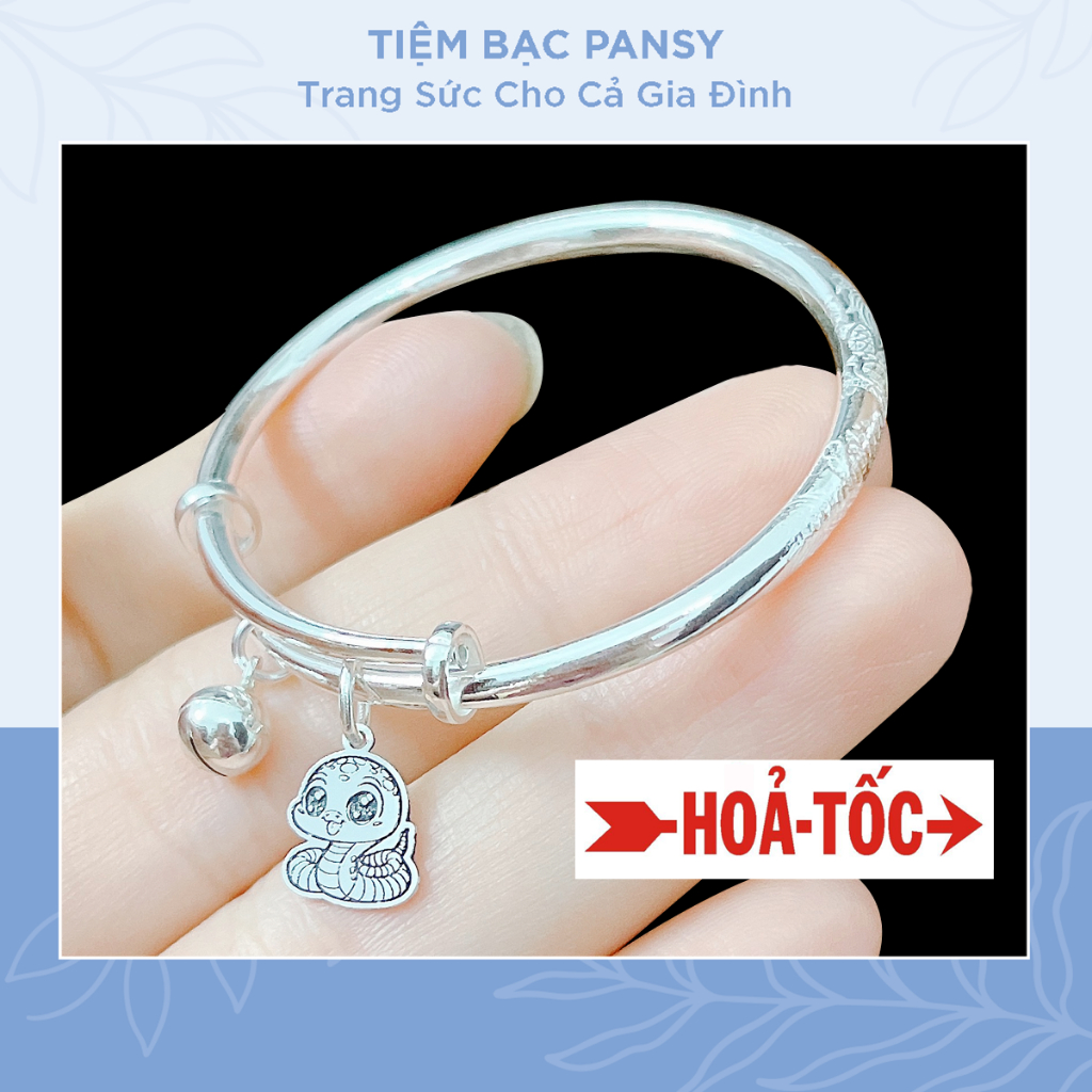 [HOẢ TỐC][Không khắc chữ] Vòng bạc chạm rồng cho bé chuẩn bạc ta - Vòng trẻ em điều chỉnh kích cỡ