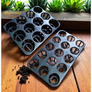 CNVN - Set 2 khay nhựa 12/15 ô tròn chuyên chứa chậu sen đá giò lan - xem trong mô tả